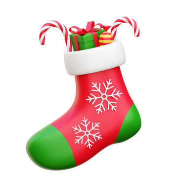 Christmas Sock 3D Icon Illustrations