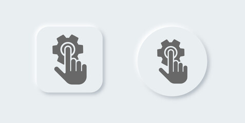 Accessibility solid icon in neomorphic design style. Gear signs vector illustration.
