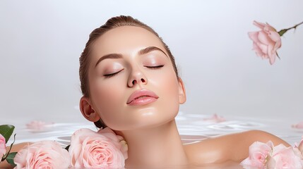 young attractive woman getting spa treatment over