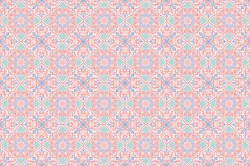 ダマスク柄 ピンク かわいい 花柄 水色