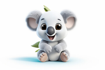 3D cartoon design cute character of a koala