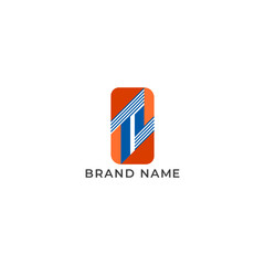 ILLUSTRATION LETTER TL BLUE ORANGE COLOR TECH GEOMETRIC LOGO ICON TEMPLATE ELEMENT DESIGN VECTOR