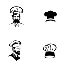 Vector collection of hand-drawn chef hats, chef design