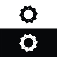 Black and white circle vector logo template design