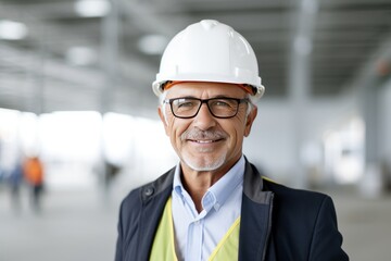 Smart portrait, male senior engineer standing with his arms crossed confidently. - 651947893