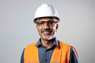 Smart portrait, male senior engineer standing with his arms crossed confidently. - 651948025