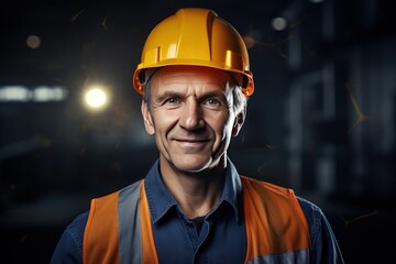 Smart portrait, male senior engineer standing with his arms crossed confidently. - 651948041