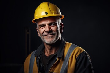 Smart portrait, male senior engineer standing with his arms crossed confidently. - 651948043