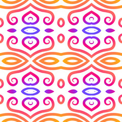 Seamless colourful batik ethnic dayak aztec Kalimantan pattern for background textile garment 