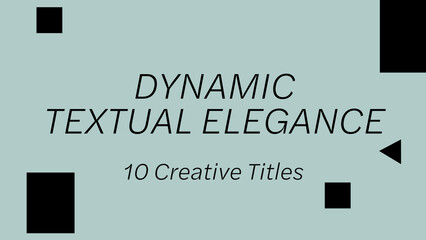 Dynamic Textual Elegance | Animated Titles with Control Panel