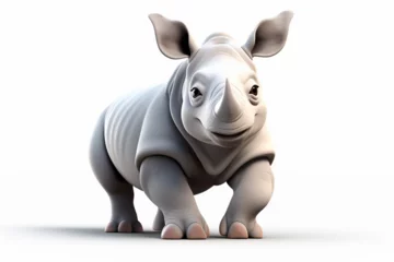 Foto op Plexiglas 3d cartoon design cute character of a rhino © imur