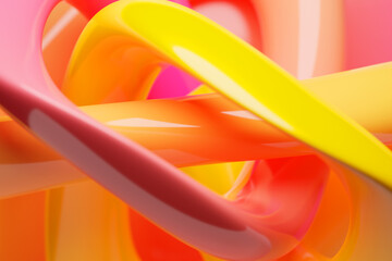 3d illustration of a  colorful  shapes . Abstract lines pattern