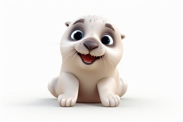 3d design of cute character of a seal