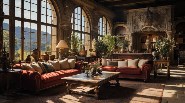 The living room of a 1700s South American castle