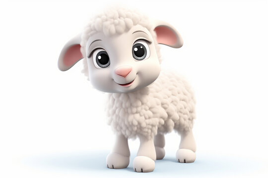 3d design of cute character of a sheep