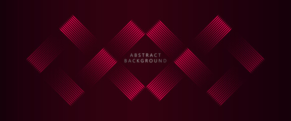 3D abstract red glowing lines shaped woven pattern on elegant red background. modern style. - obrazy, fototapety, plakaty
