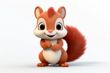Fotobehang 3d design of a cute character of a squirrel © imur