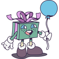 Happy Gift with Balloon Sticker