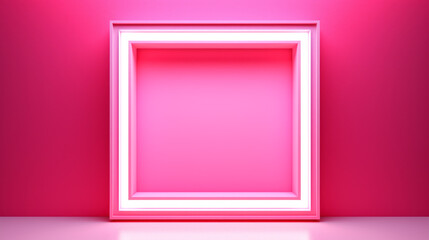 A bright pink frame with a shiny finish - obrazy, fototapety, plakaty