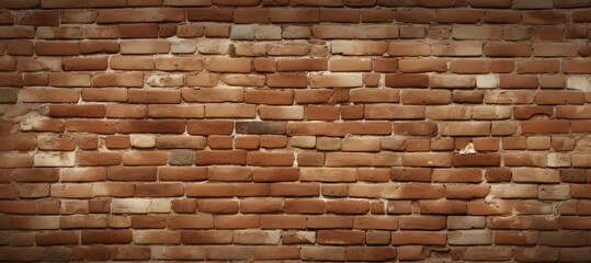 Fototapeta premium Vintage brick wall. Aged beauty in urban architecture. Grunge brickwork background. Weathered elegance. Close up of textured bricks. Architectural detail