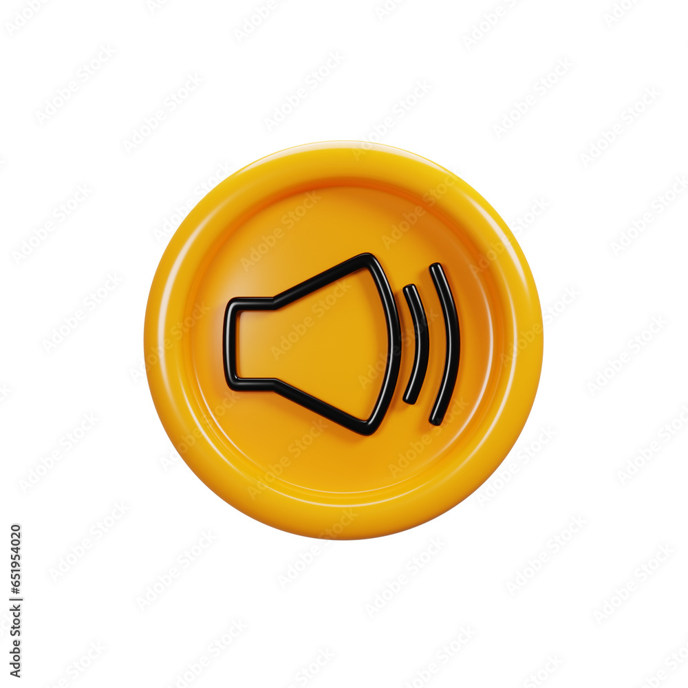 Poster 3d rendering volume on icon. user interface icon concept