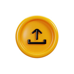 3d rendering upload sign icon. User interface icon concept
