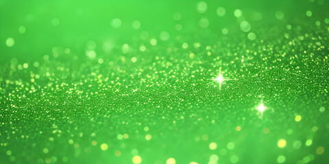 Green glitter texture christmas abstract background. defocused bokeh lights
