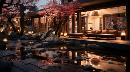 Within a non-existent 2100s Japanese courtyard