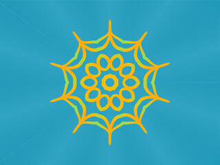 Beautiful colourful caleidoscope gradient flower art pattern of indonesian culture traditional tenun batik ethnic dayak borneo 