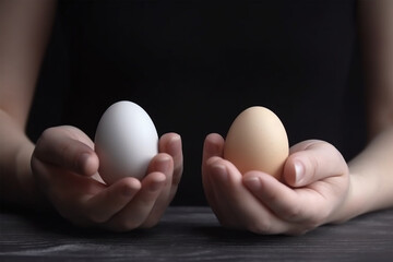 man's hand holding an egg