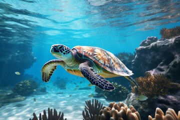 green sea turtle, Generative AI