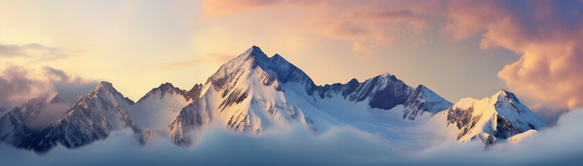 Obraz premium Snowy Mountain Sunrise