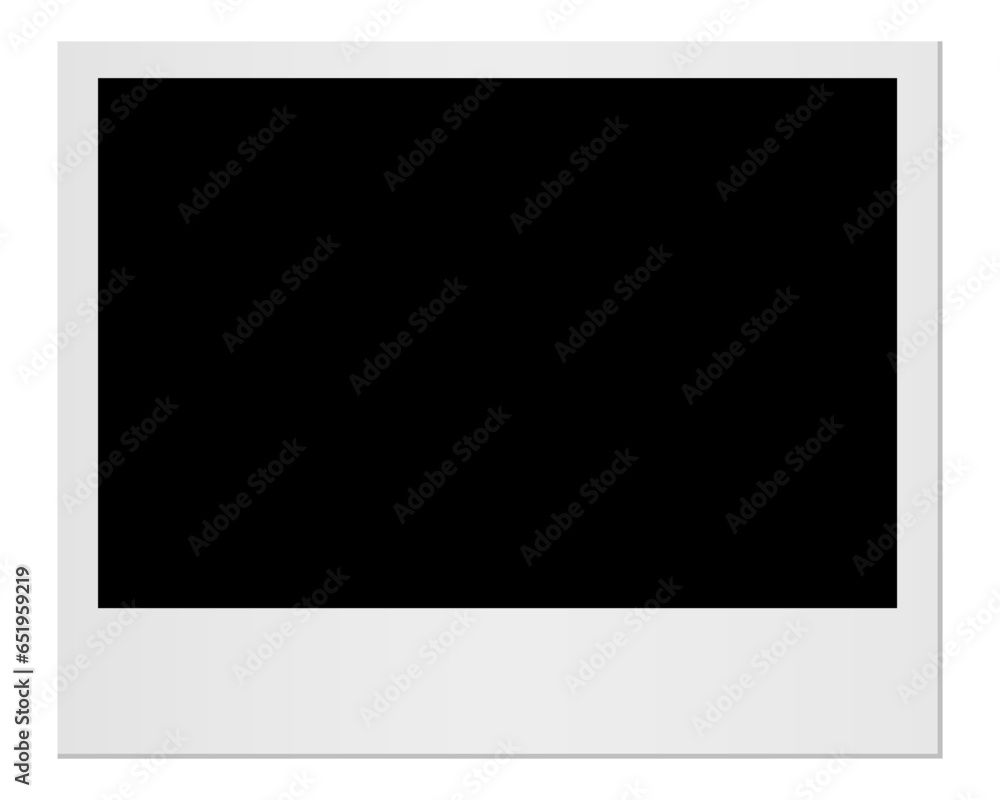 Poster empty white photo frame. realistic horizontal photo card frame mockup - stock vector