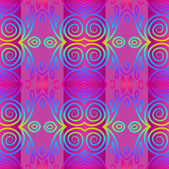 Seamless colourful batik ethnic dayak aztec Kalimantan pattern for background textile garment 
