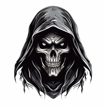 grim reaper head graphic illustration