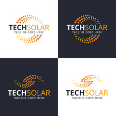 energy solar technology logo design vector template
