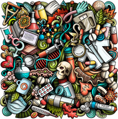 Medicine detailed cartoon illustration