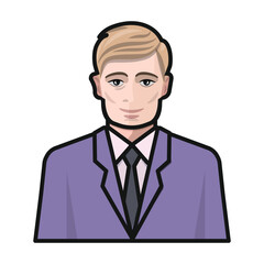 Avatar and face vector color icon. Vector illustration profile and portrait on white background. Isolated color illustration icon of avatar and face .