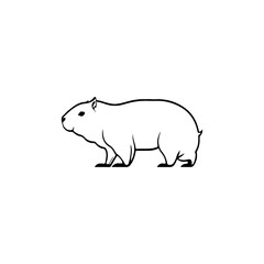 Capybara Icon. Vector Outline isolated