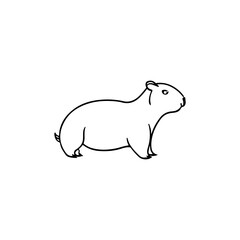 Capybara Icon. Vector Outline isolated