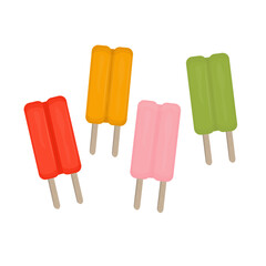 Fresh Double Stick Popsicle Ice illustration logo