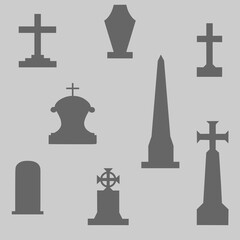 cemetery tombs (various silhouettes)