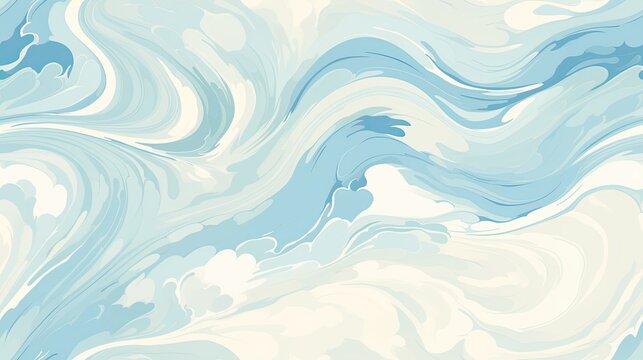 Blue and white marbled paper background