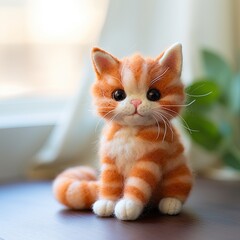 Orange Felt kitten