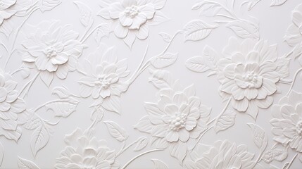 White embossed flowers