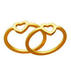 Couple Rings 3d Icon Illustrations