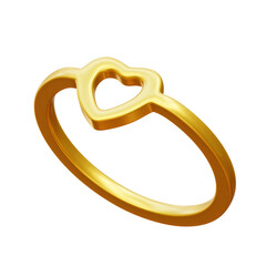Love Ring 3d Icon Illustrations
