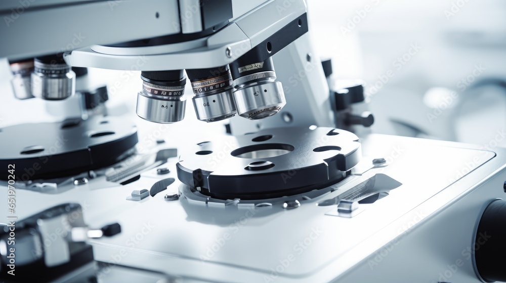 Aufkleber explore the future of science and technology with a high-tech microscope.