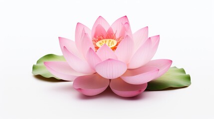 Pure Elegance: Isolated Lotus Flower on White Background