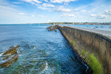 Socoa dike protecting the Saint-Jean-de-Luz bay near the fort of Socoa in Ciboure in France